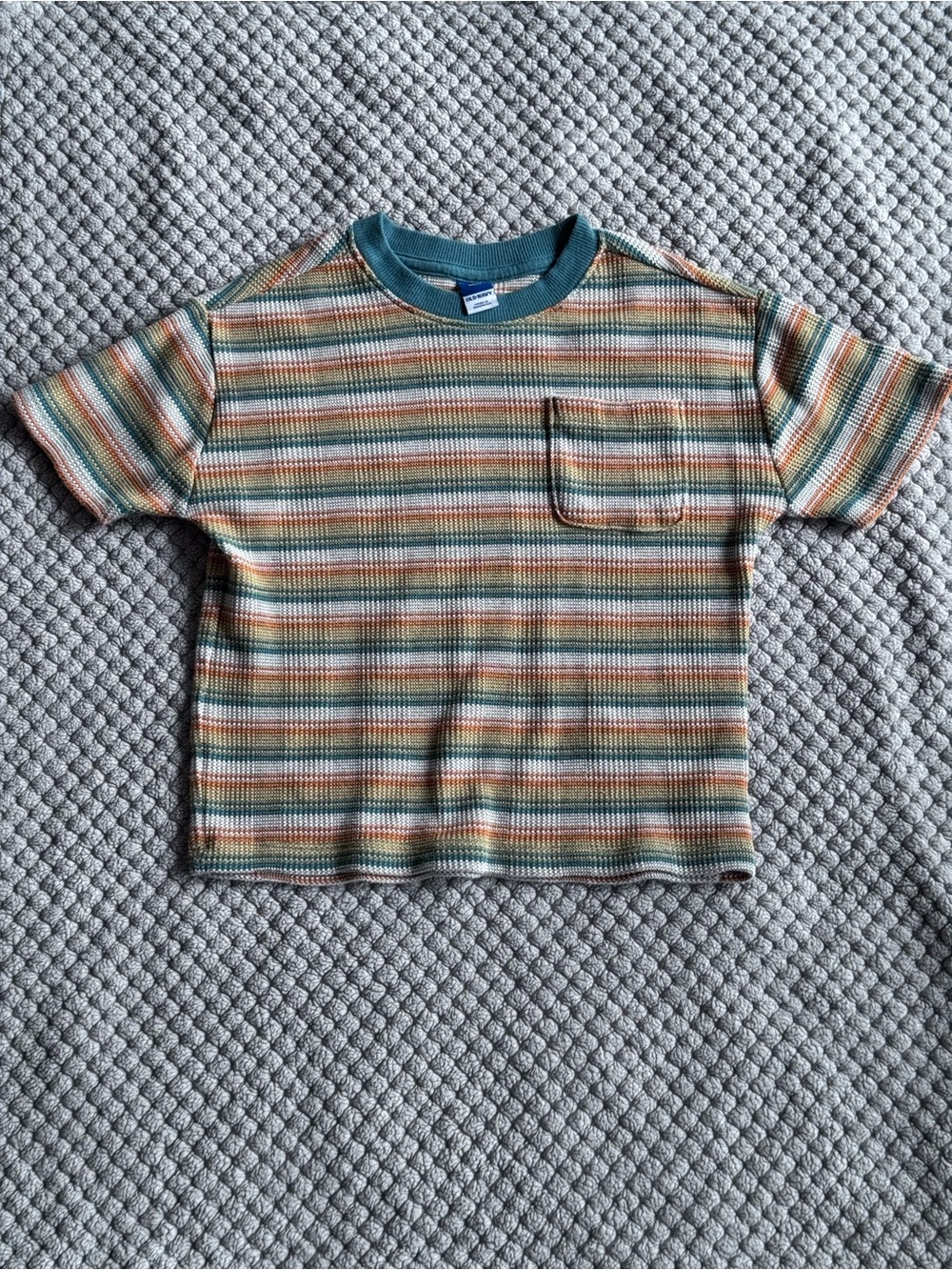 Old Navy Boy Striped Pocket Tee in Teal and Multi-Color Shirt 4T